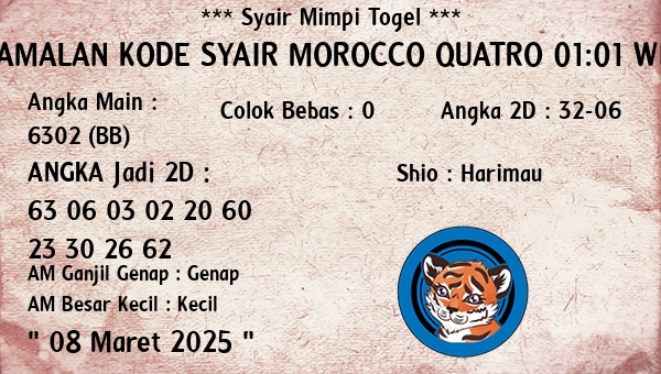 Prediksi Morocco Quatro 01:01 WIB