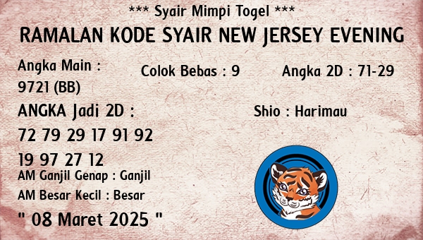 Prediksi New Jersey Evening
