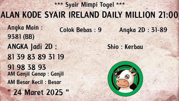 Prediksi Ireland Daily Million 21:00 WIB