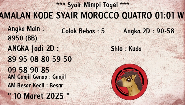 Prediksi Morocco Quatro 01:01 WIB