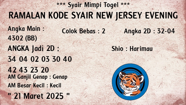 Prediksi New Jersey Evening