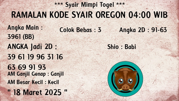 Prediksi Oregon 04:00 WIB