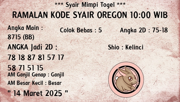 Prediksi Oregon 10:00 WIB