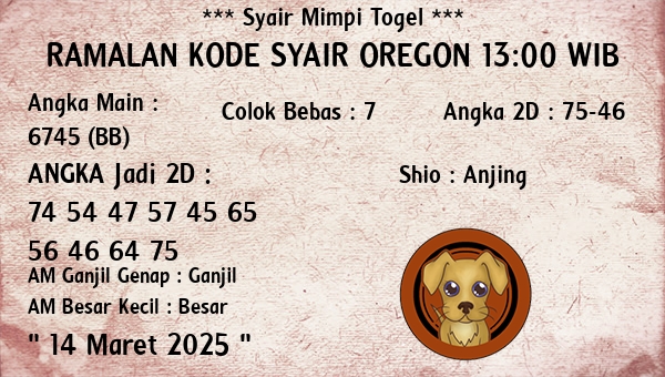 Prediksi Oregon 13:00 WIB