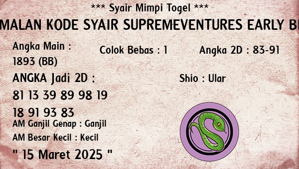 Prediksi Supremeventures Early Bird