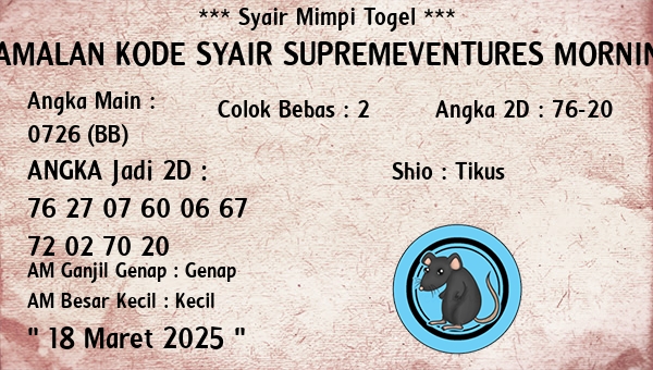 Prediksi Supremeventures Morning