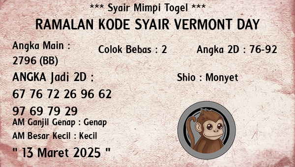 Prediksi Vermont Day